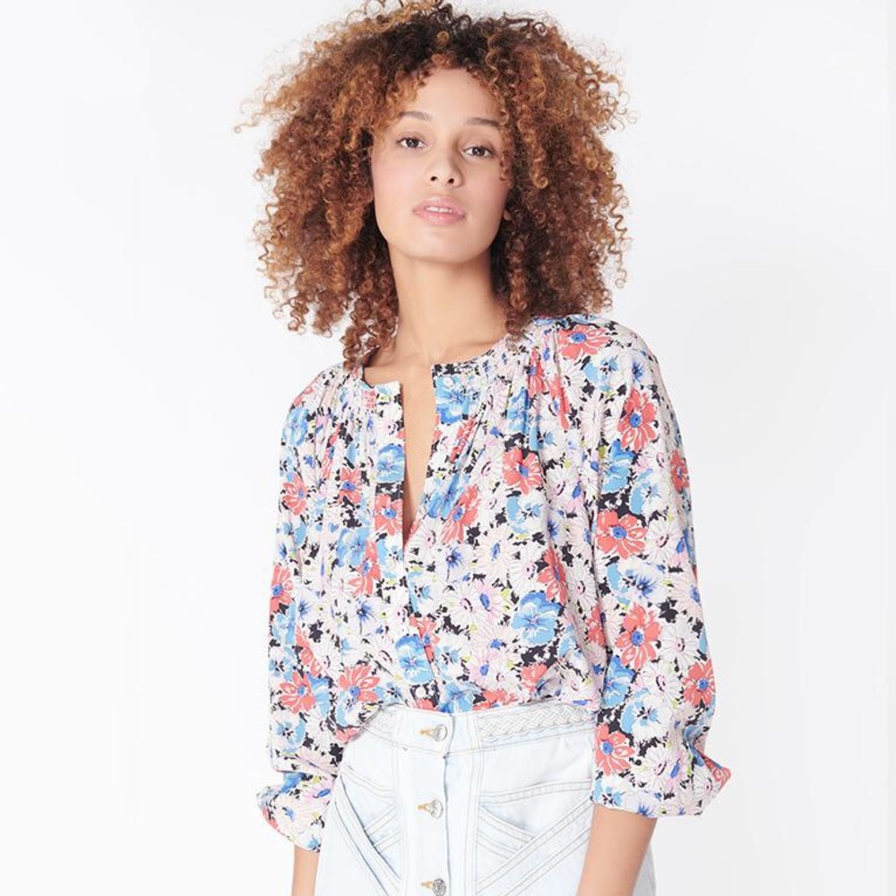 NWT Veronica Beard Madge Blouse Floral Multi 0